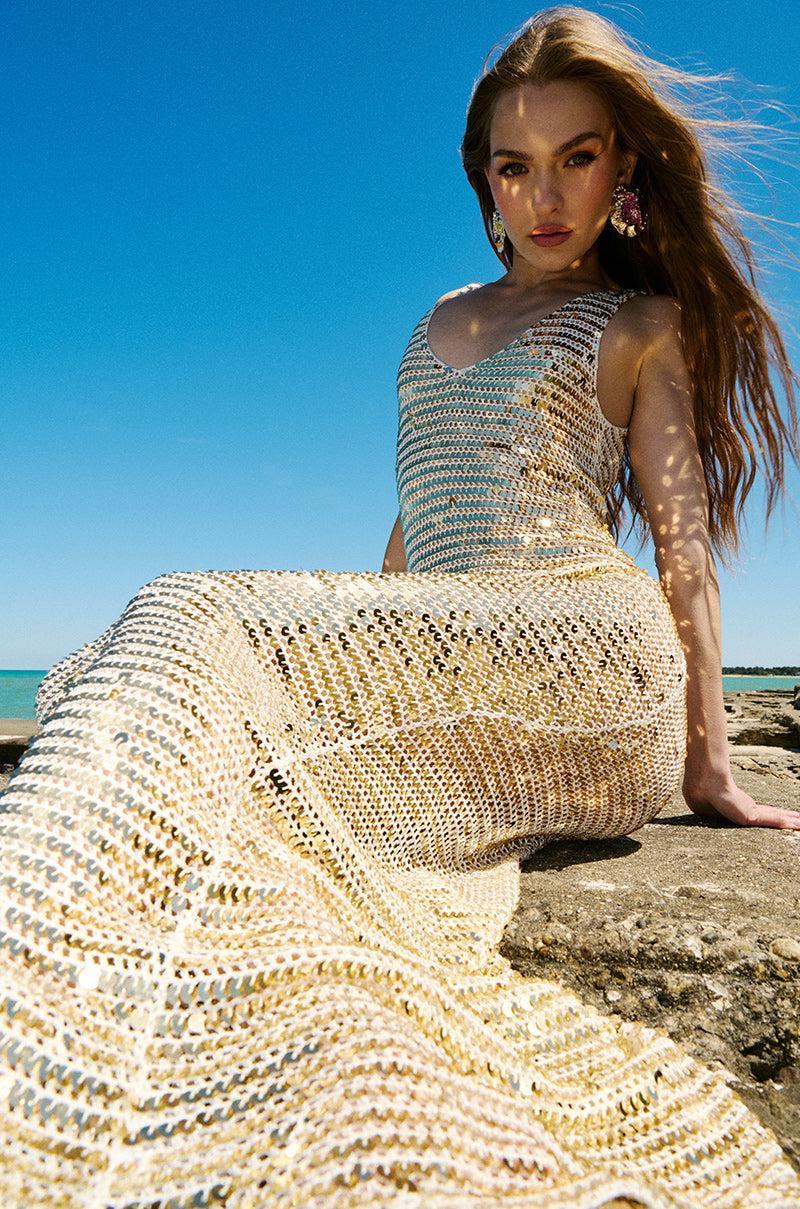TAKE ME TO IBIZA SEQUIN MAXI DRESS Product Image