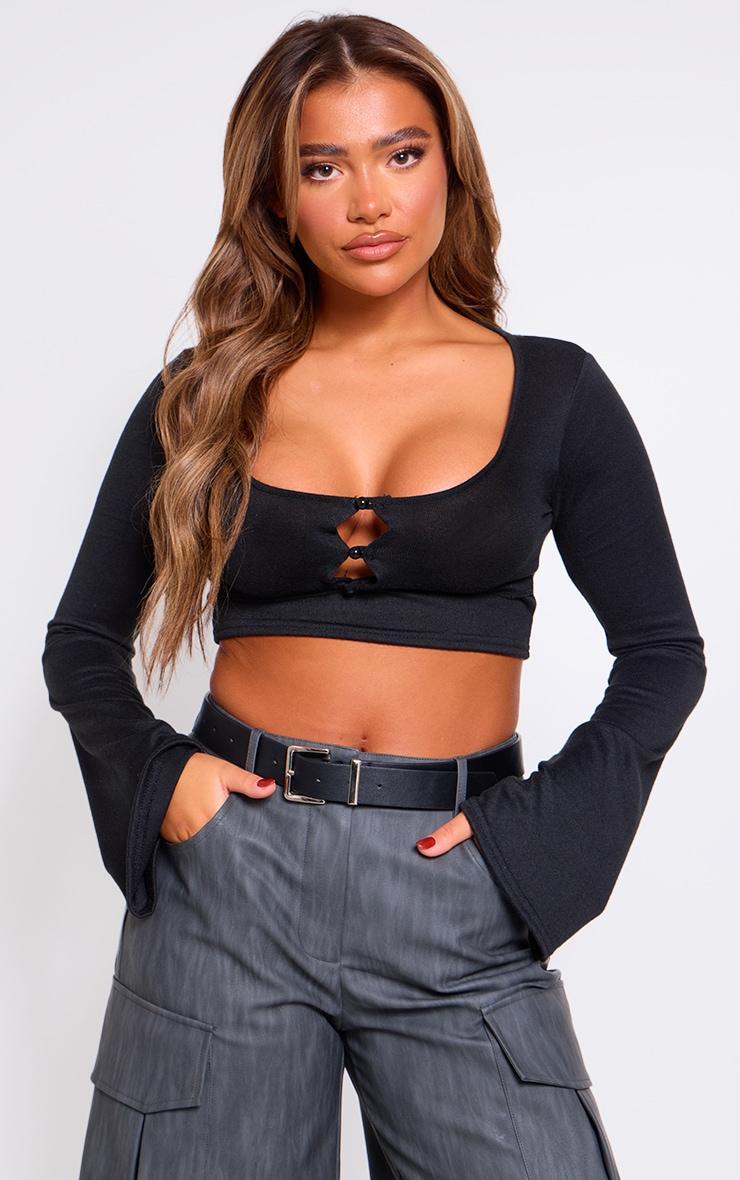 Deep Brown Mix & Match Underwired Long Sleeve Bikini Top Product Image