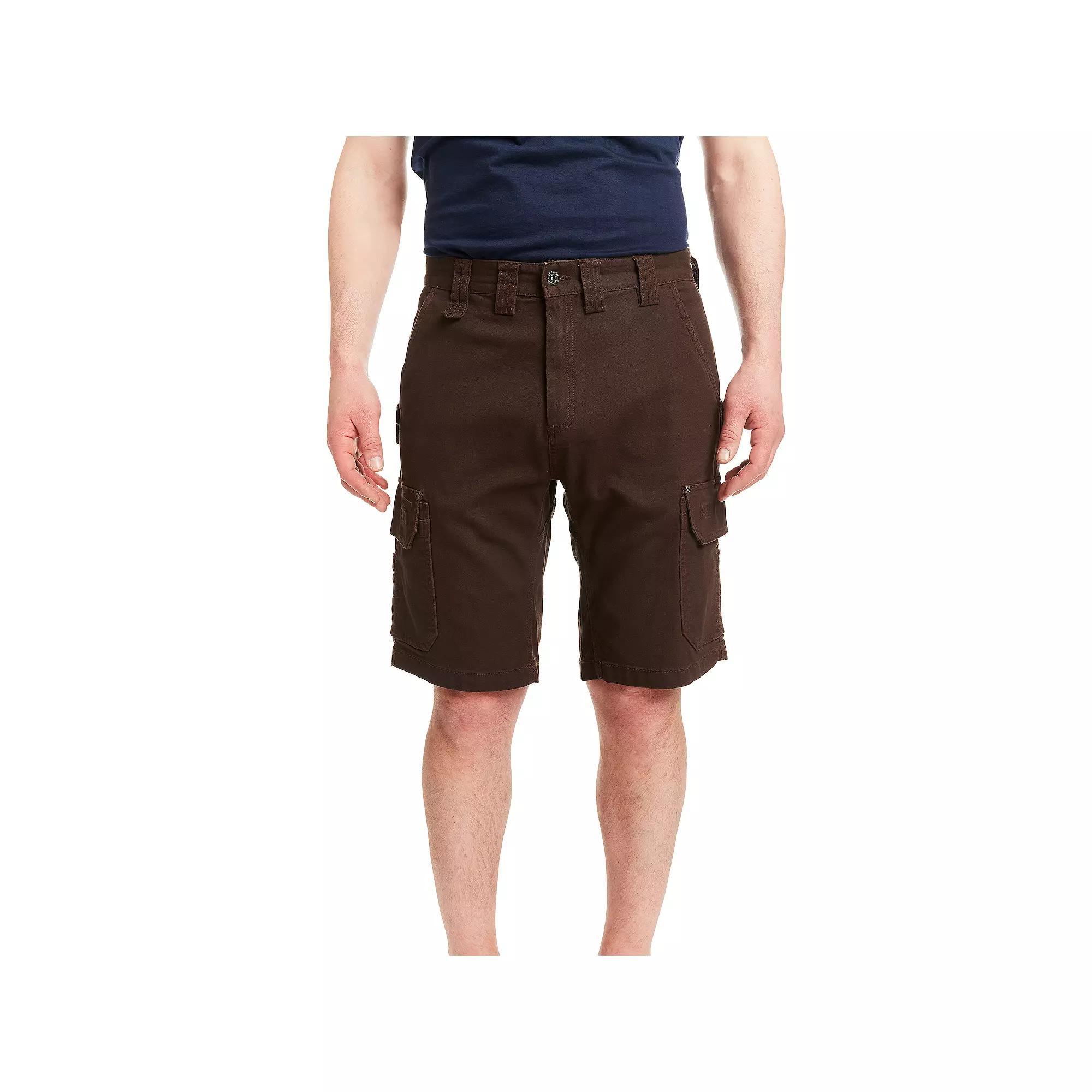 Men's Smith's Workwear 11-inch Relaxed-Fit Stretch Duck Canvas Cargo Shorts, Size: 38, Brown Product Image