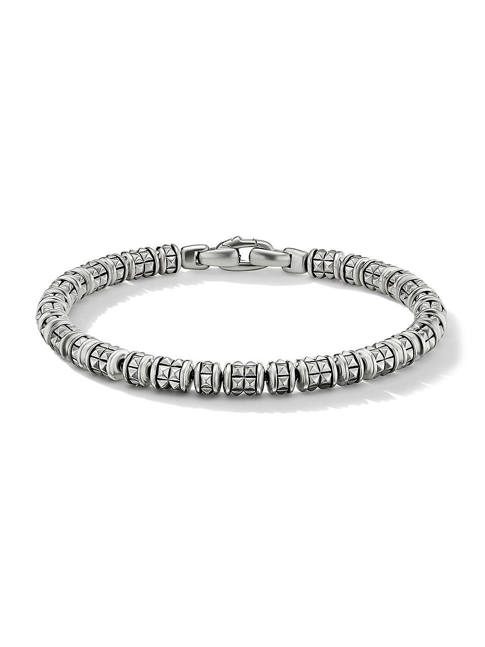 David Yurman Mens Sterling Silver Pyramid Rondelle Bracelet Product Image