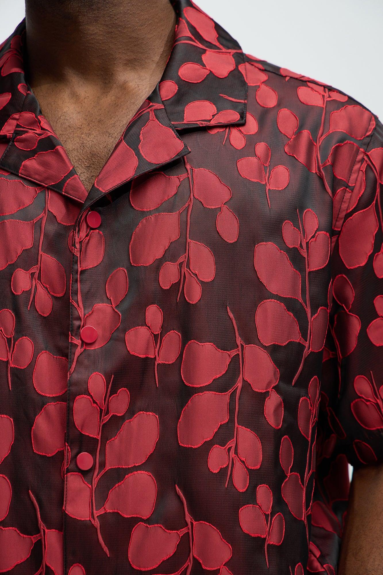 Fenno Jacquard Shirt - Red Product Image