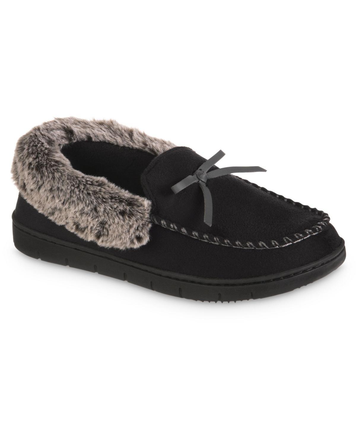 isotoner Microsuede Rae Comfort Women's Moccasin Slippers, Size: XL, Black Product Image