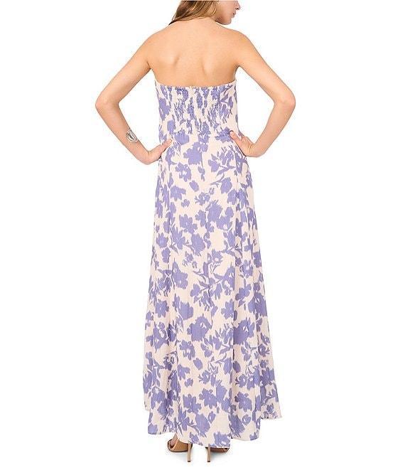 1. STATE Woven Floral Print Strapless Smocked Back Pocketed Maxi Dress Product Image