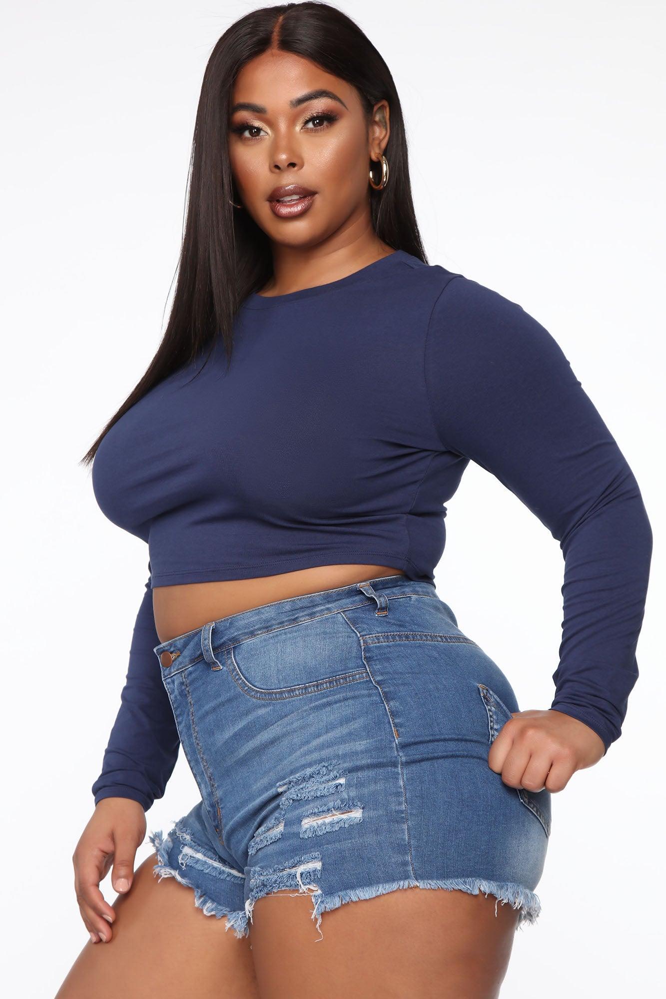 Robin Long Sleeve Top - Navy Product Image