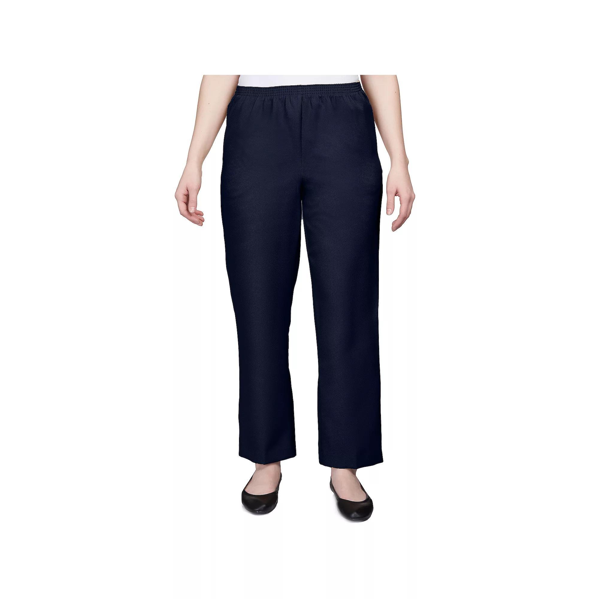 Petite Alfred Dunner Classic Pull-On Straight-Leg Pants, Womens Product Image