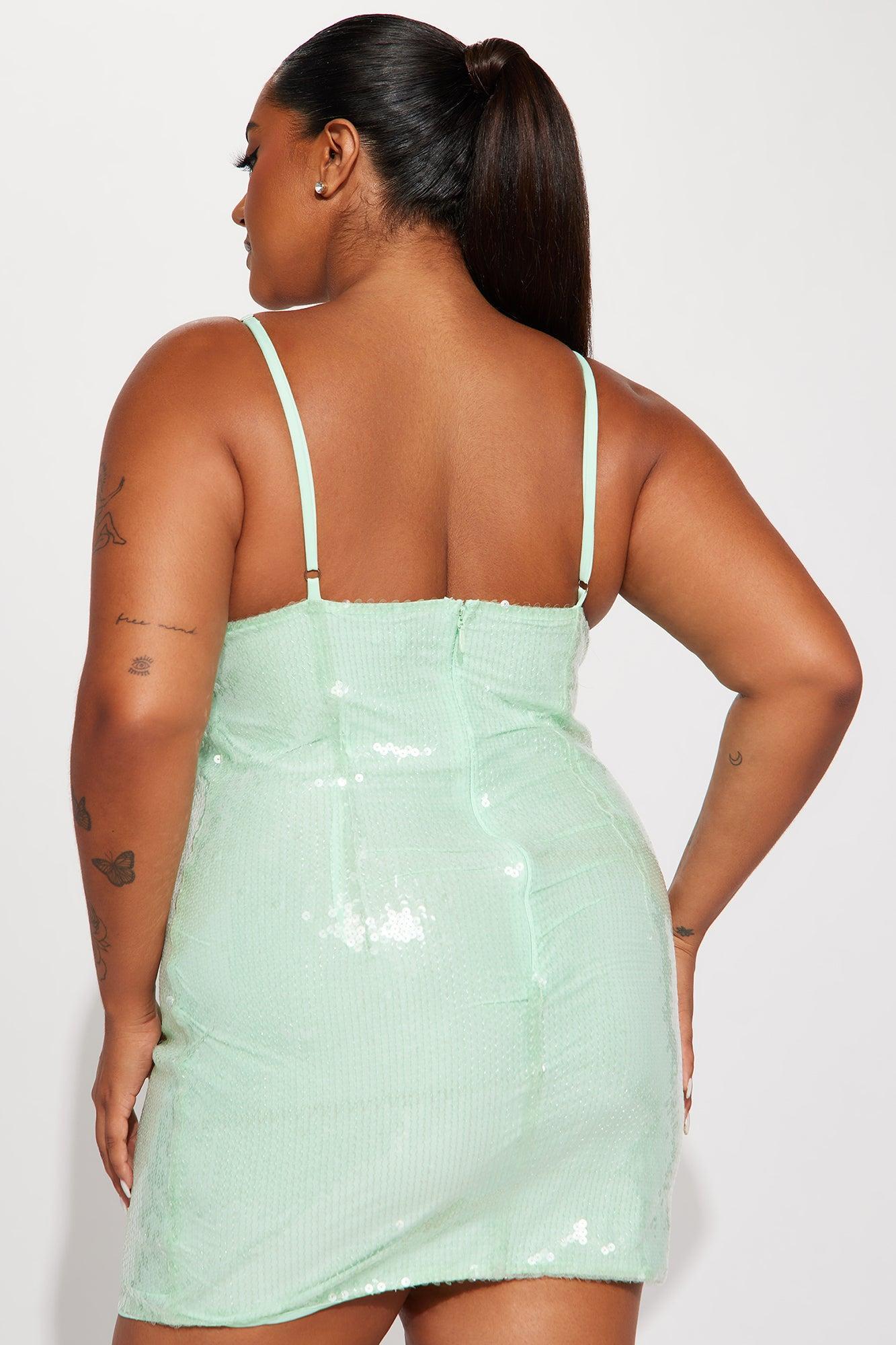 Lustful Dreaming Sequin Mini Dress - Light Blue Product Image