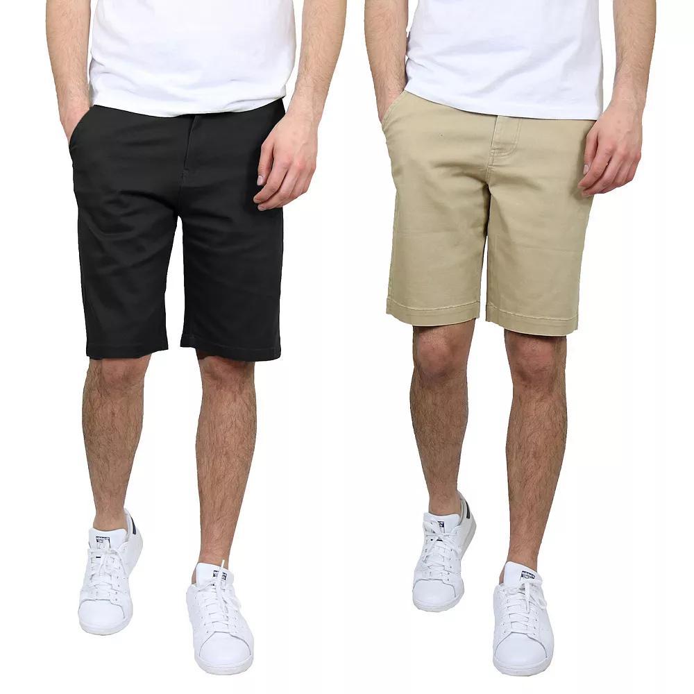 Men's Galaxy 10.5" 5-Pocket Flat-Front Slim-Fit Stretch Chino Shorts 2-Pack, Size: 32, Khaki Black Product Image