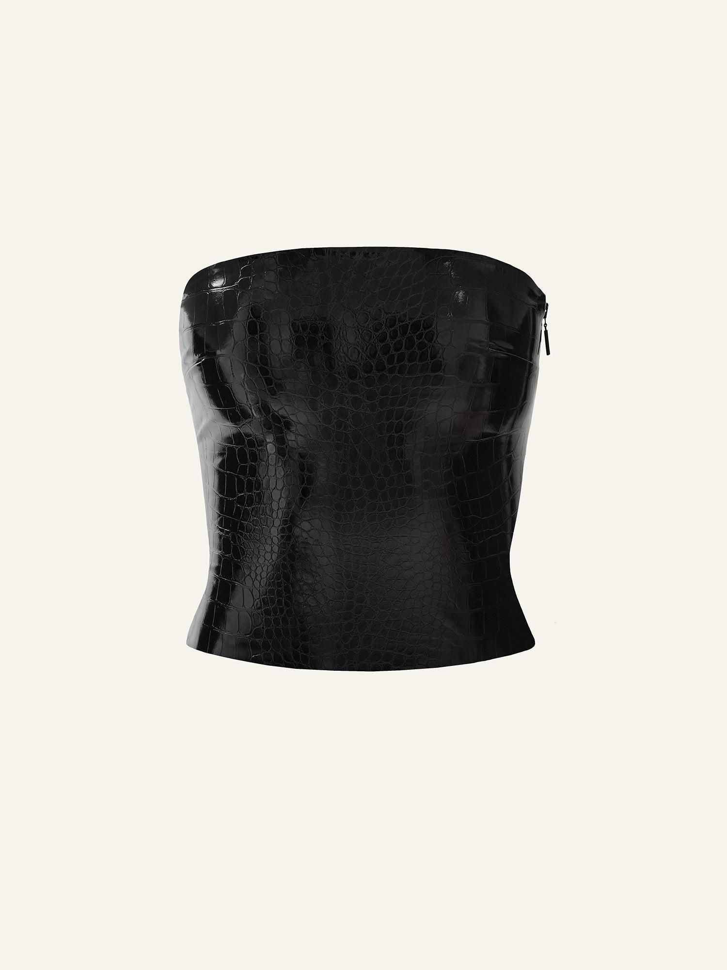 Killa bandeau in Onyx Croc Product Image