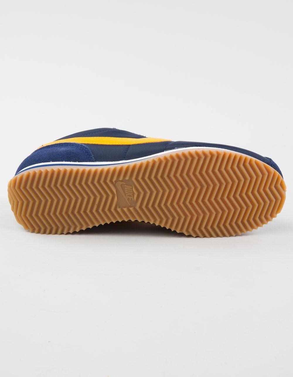 NIKE Cortez Textile Womens Shoes - NAVY/YELLOW Product Image