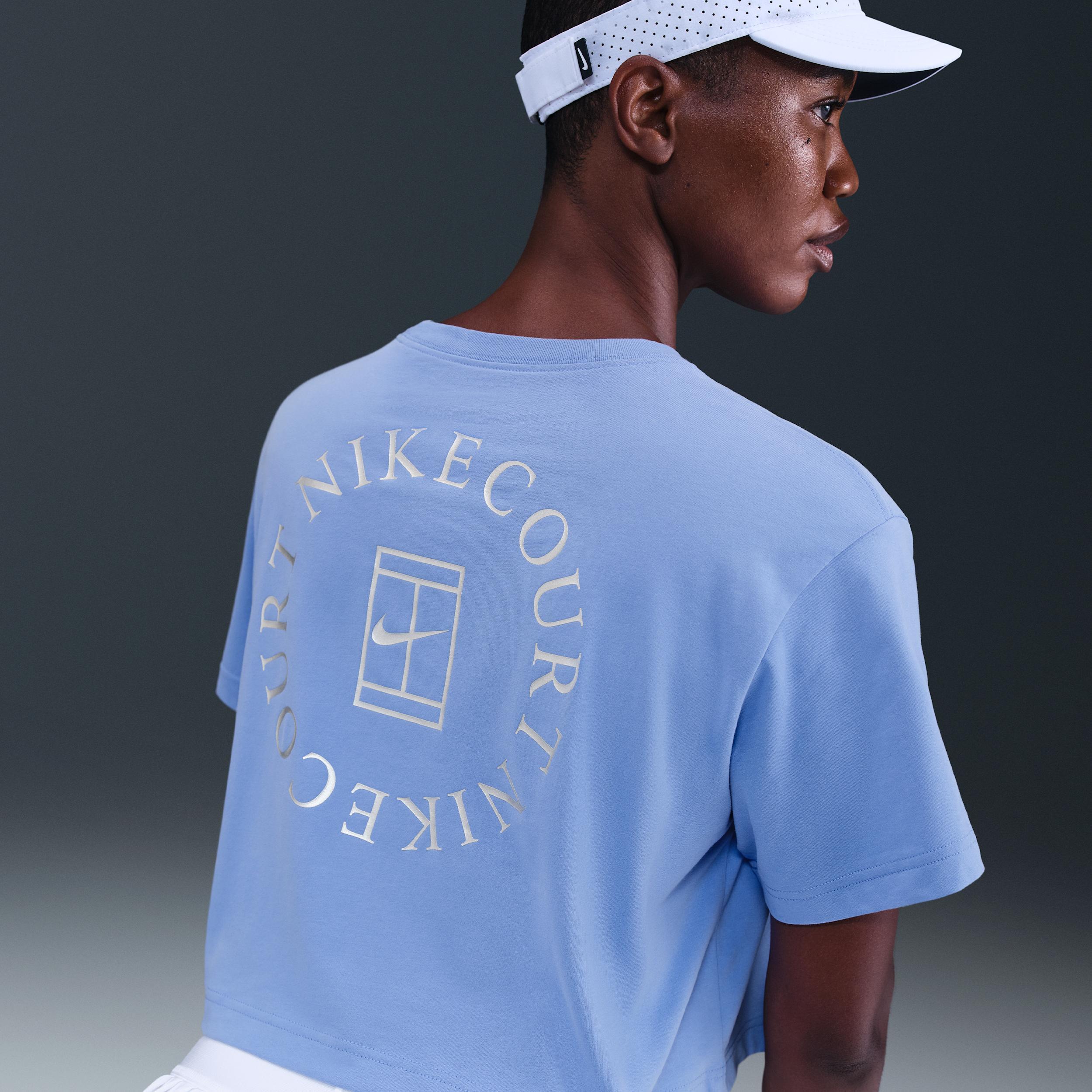 Nike Women's Slam Dri-FIT Short-Sleeve Cropped Tennis T-Shirt Product Image