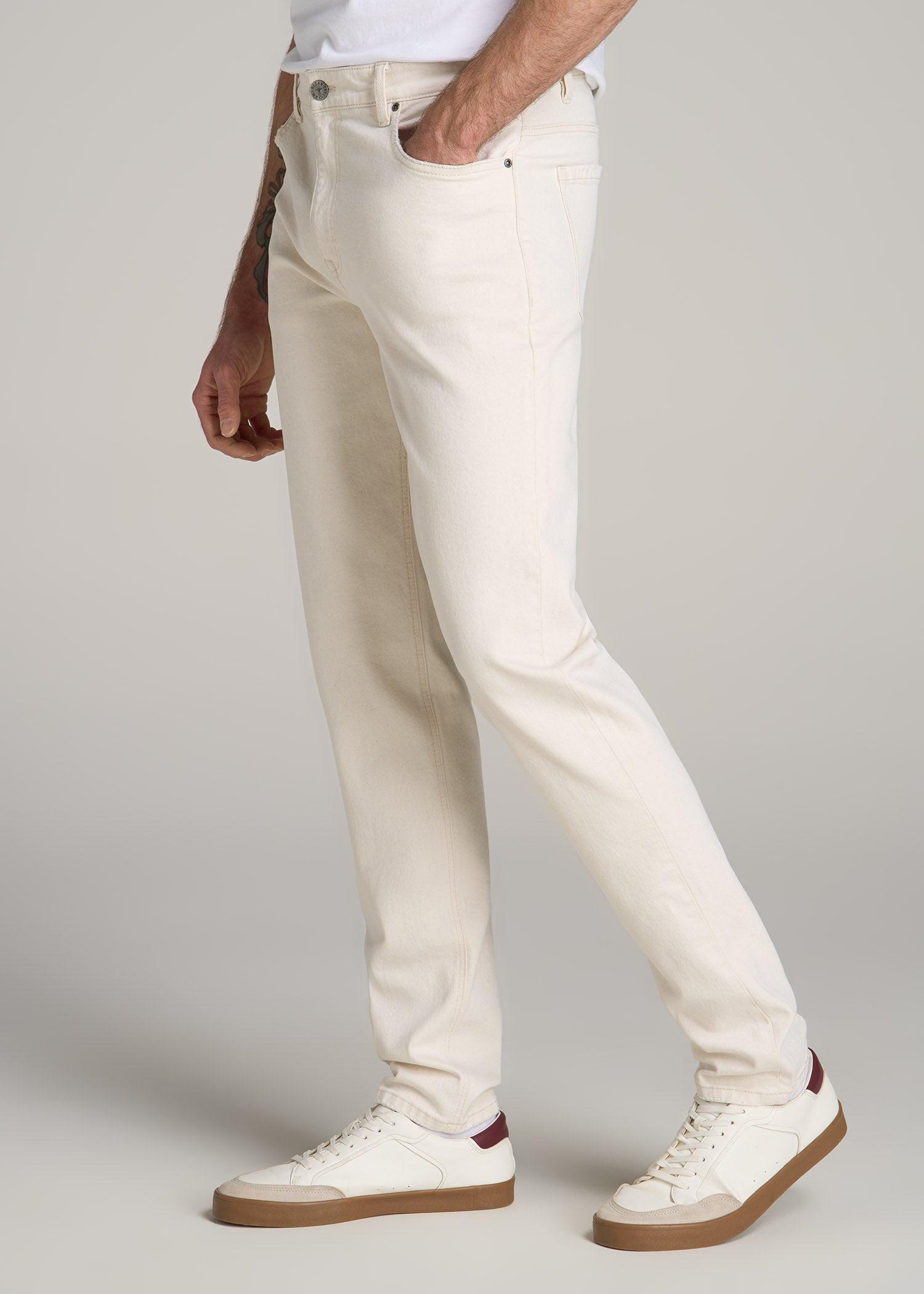 Milo RELAXED TAPERED FIT Jeans for Tall Men in Ecru Buff Product Image