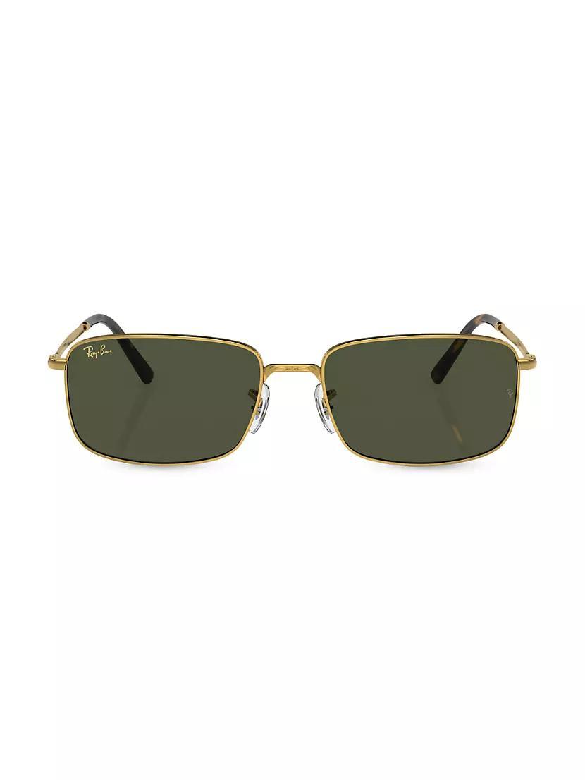 Mens 57MM Rectangular Sunglasses Product Image