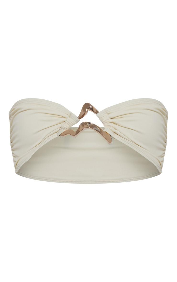 Sand Gold Trim Bandeau Bikini Top Product Image