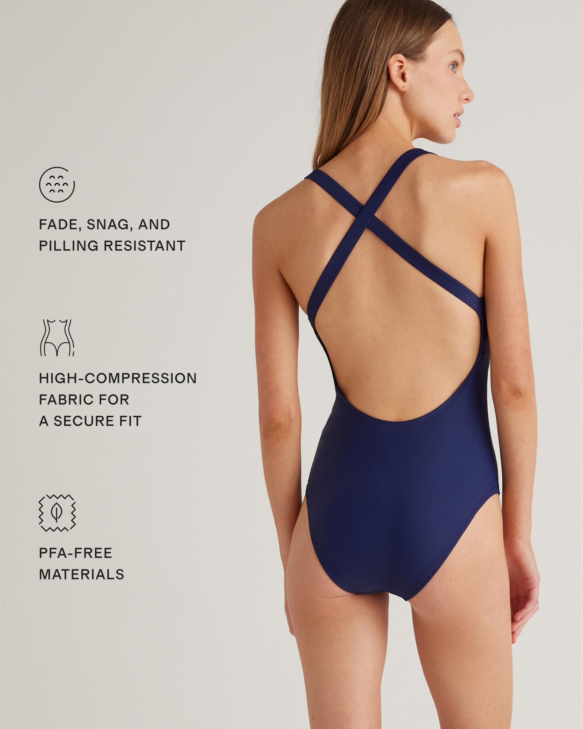 Quince | Women's Italian Cross-Back One-Piece Swimsuit 78% Recycled Polyamide, 22% Spandex Product Image