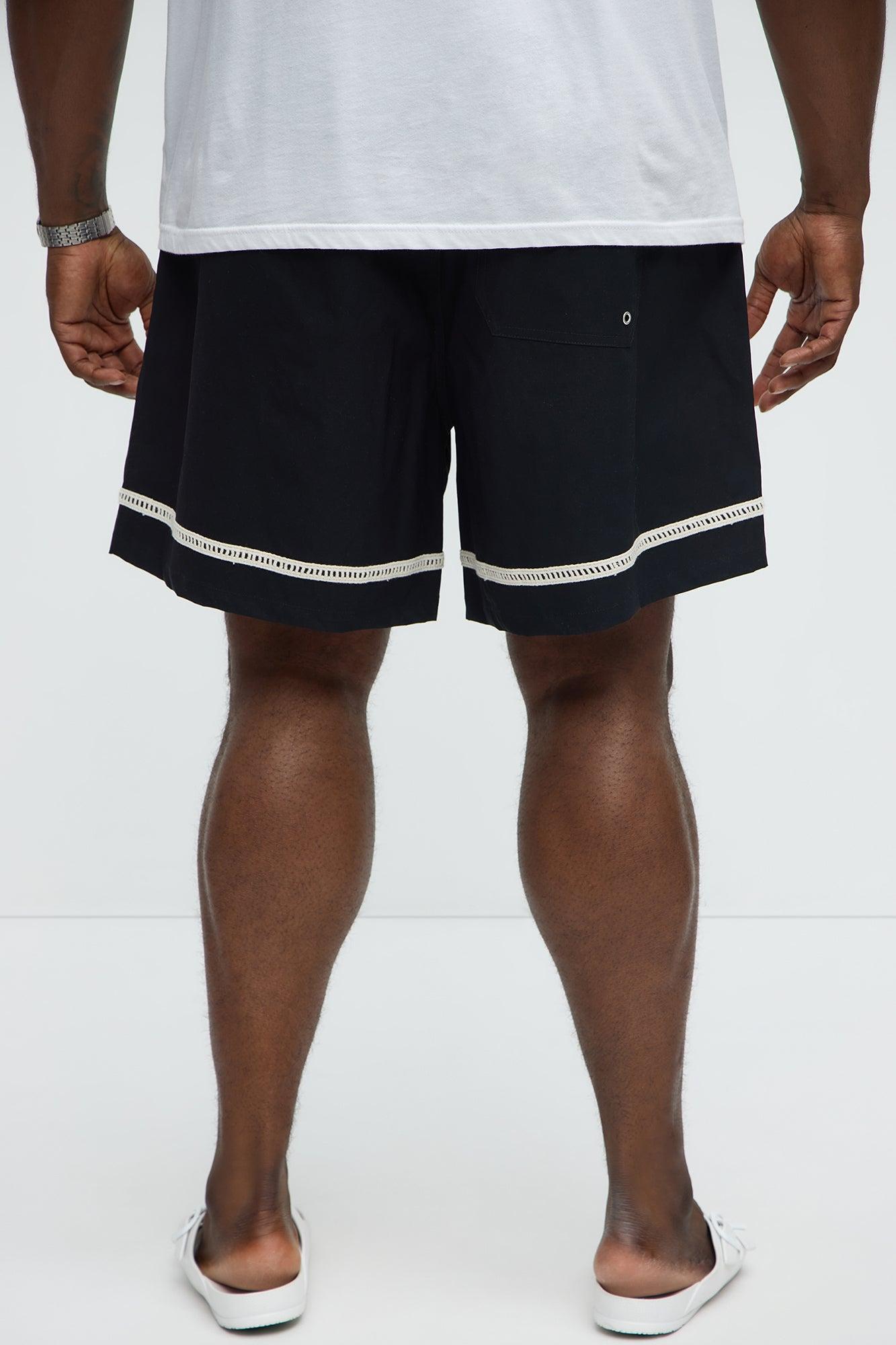 Coastal Applique Swim Classic Trunk - Black Product Image