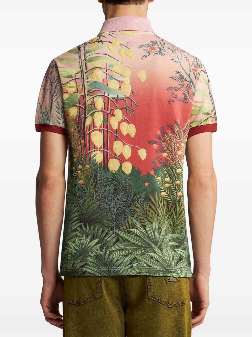 graphic-print ombré polo shirt Product Image