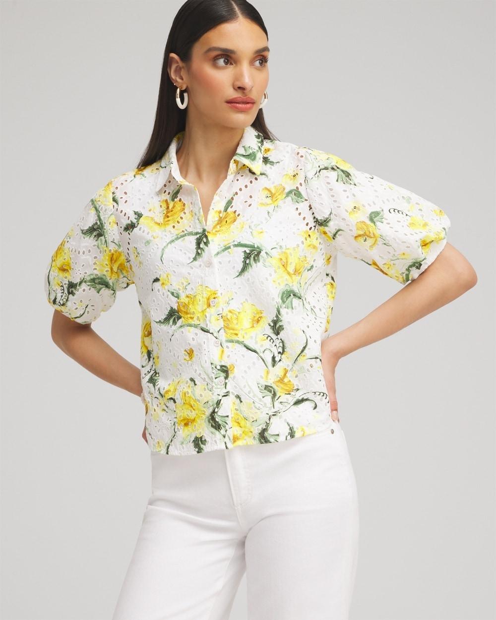 Floral Eyelet Shirt Product Image