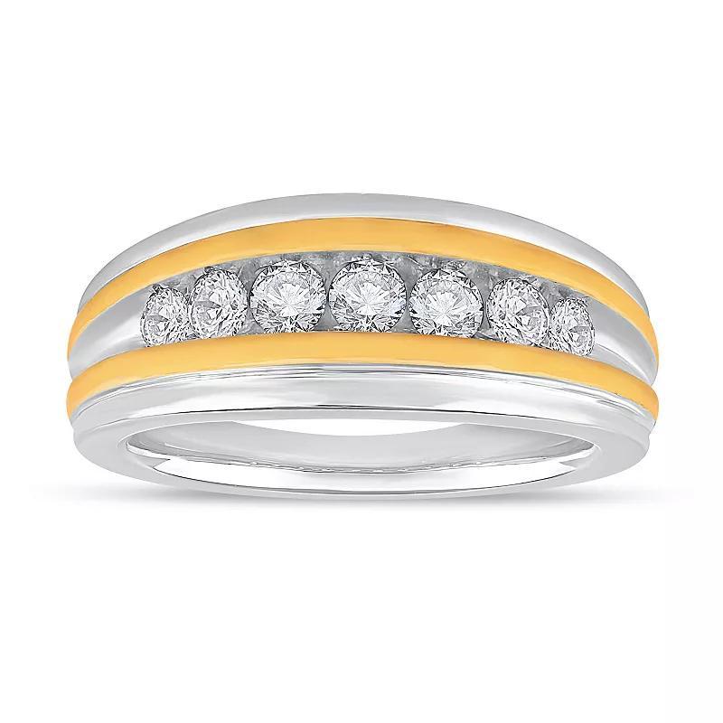 Galaxie Solaire 10k Gold Two Tone 1/2 Carat T.W. Lab-Grown Diamond Men's Ring, Size: 11, 10k 2 Tone Product Image