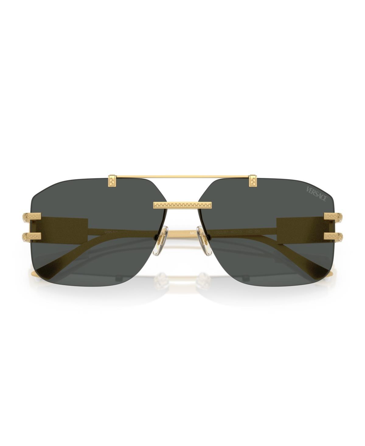 VERSACE 60mm Rectangular Sunglasses In Dark Grey Product Image