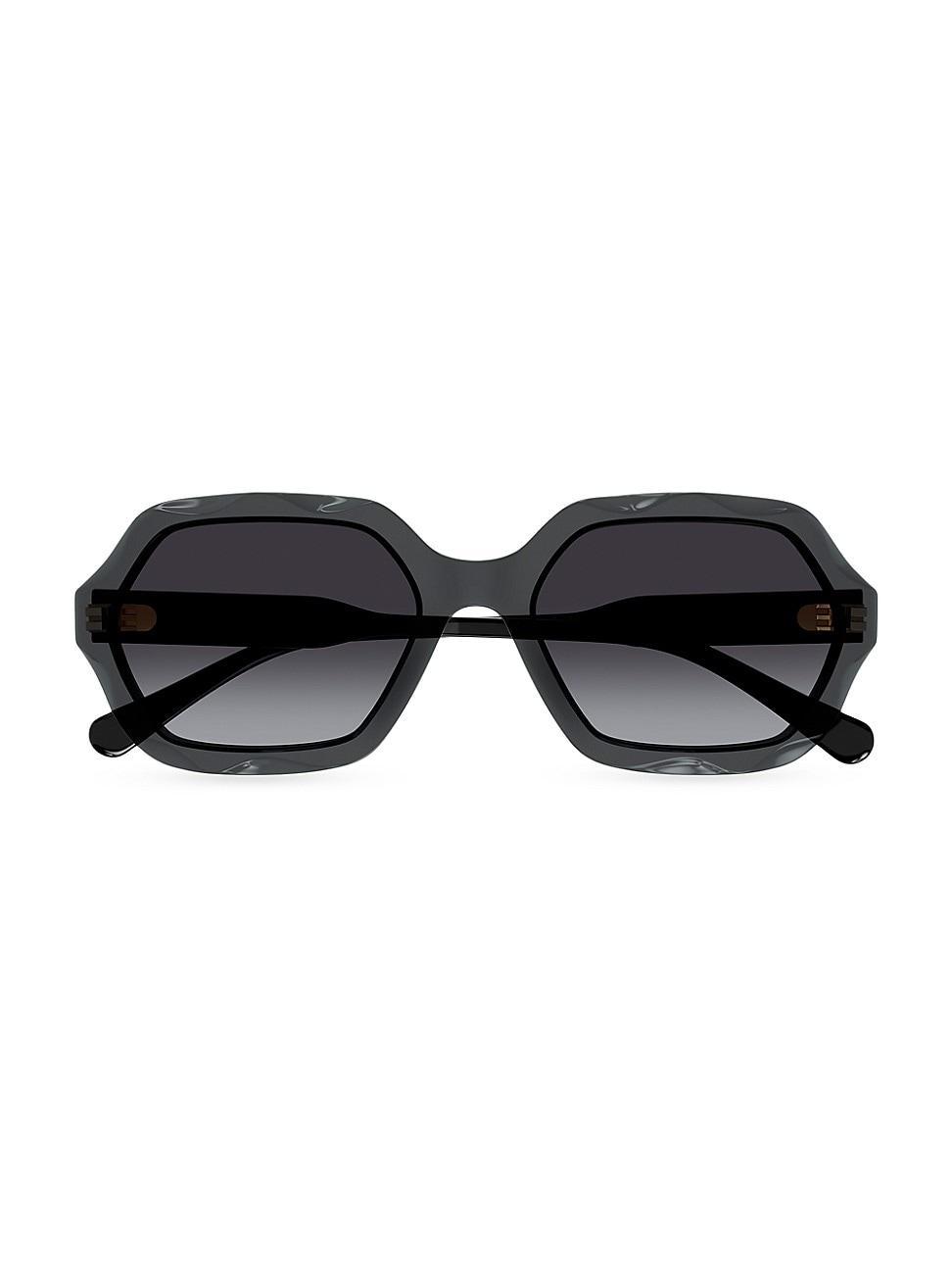Womens Olivia 56MM Acetate Rectangular Sunglasses Product Image