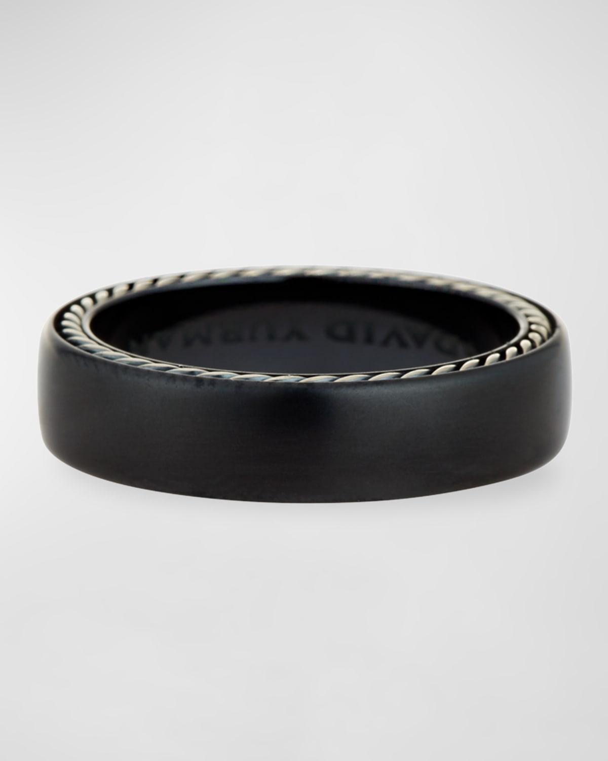 David Yurman Mens Streamline Band Ring in Black Titanium, 6mm Product Image