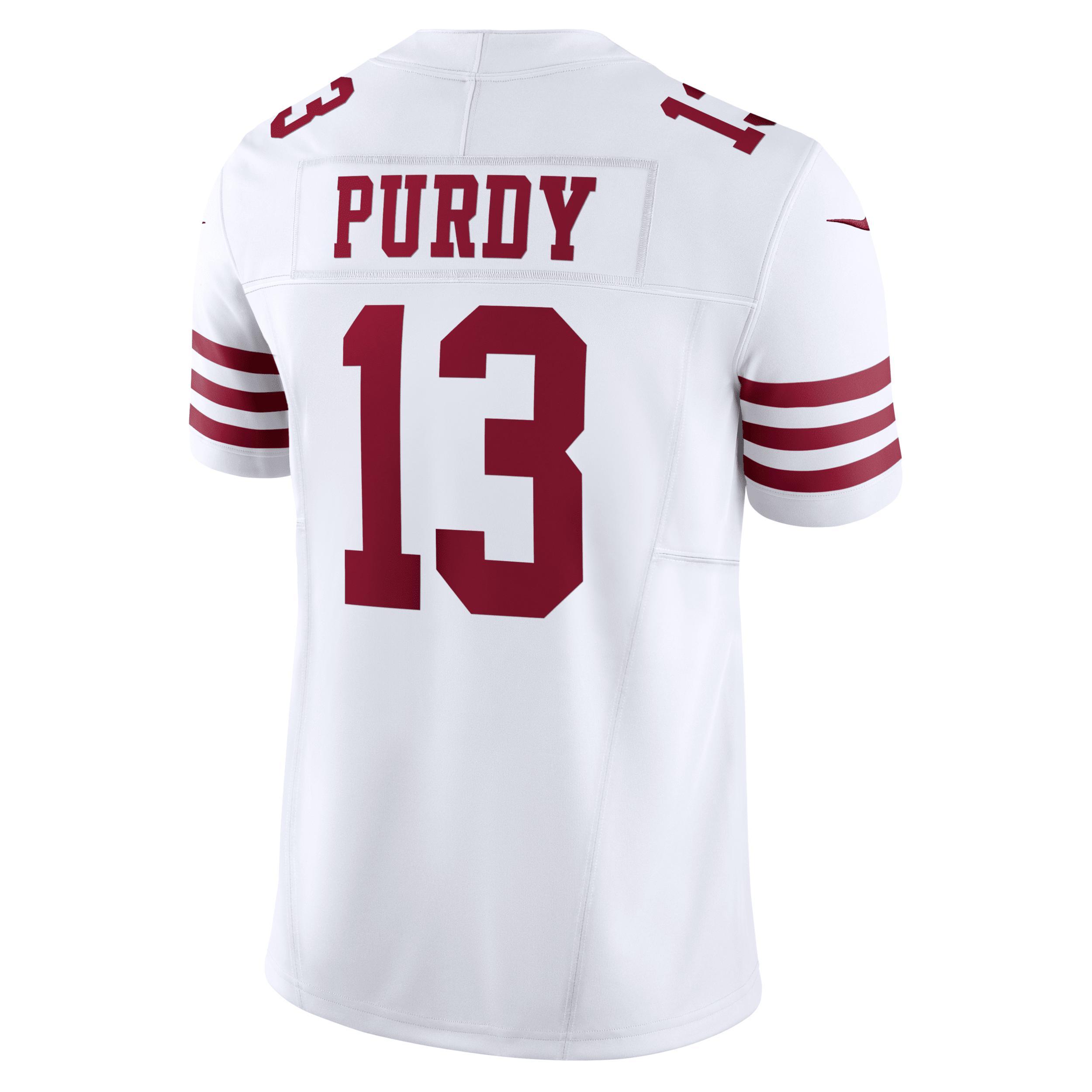 Men's Nike Brock Purdy White San Francisco 49ers Vapor F.U.S.E. Limited Jersey, Size: Small Product Image