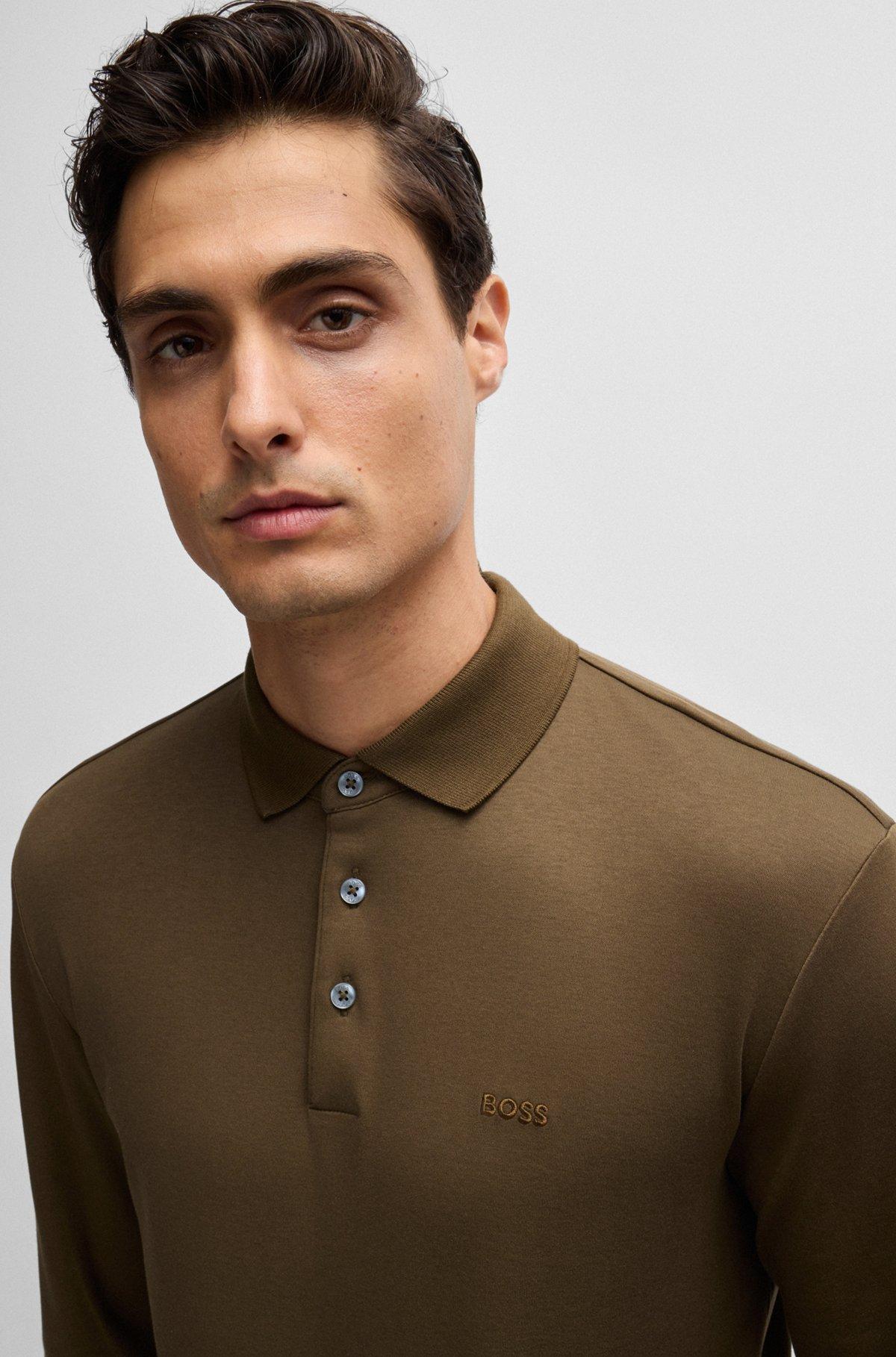 Interlock-cotton polo shirt with embroidered logo Product Image