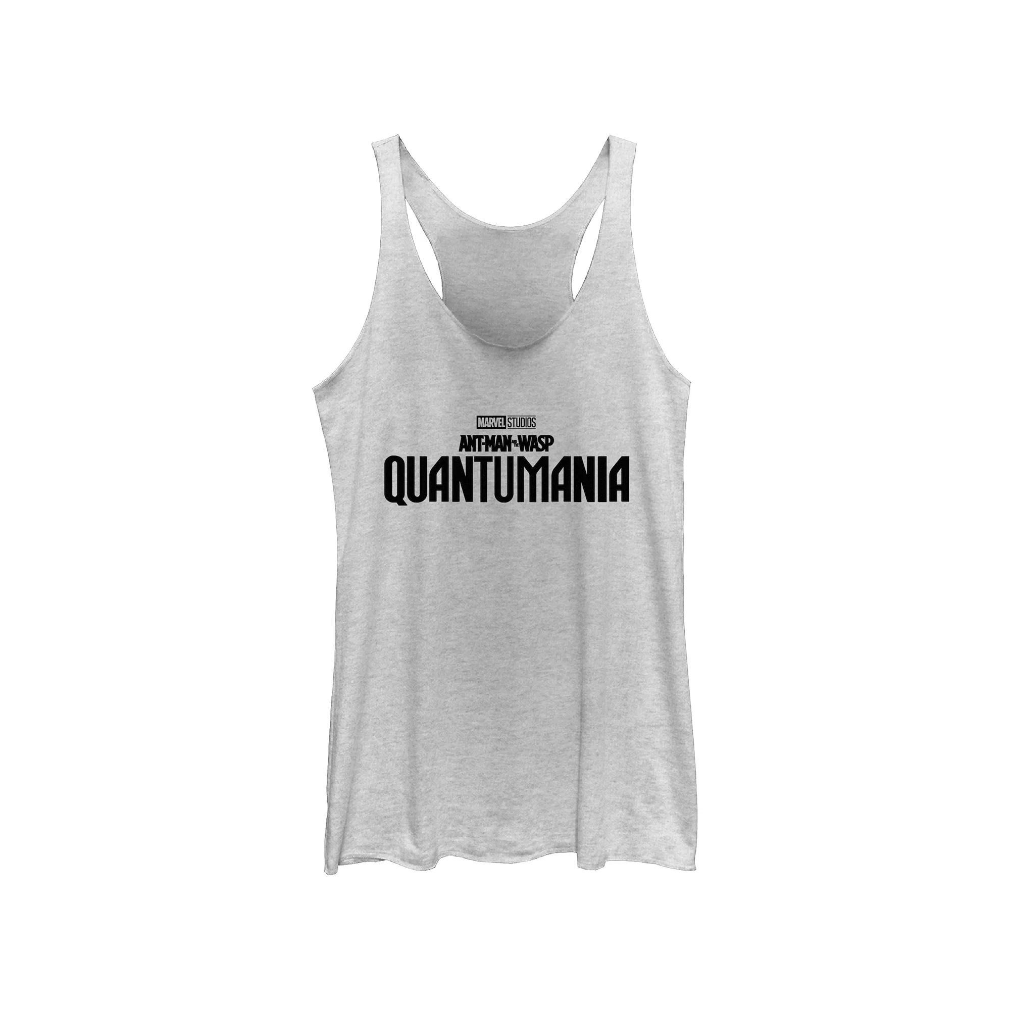 Disney's Marvel Ant-Man And The Wasp Quantumania Juniors' Logo Tribrend Racerback Graphic Tank Top Top, Girl's, Size: Medium, White Grey Product Image