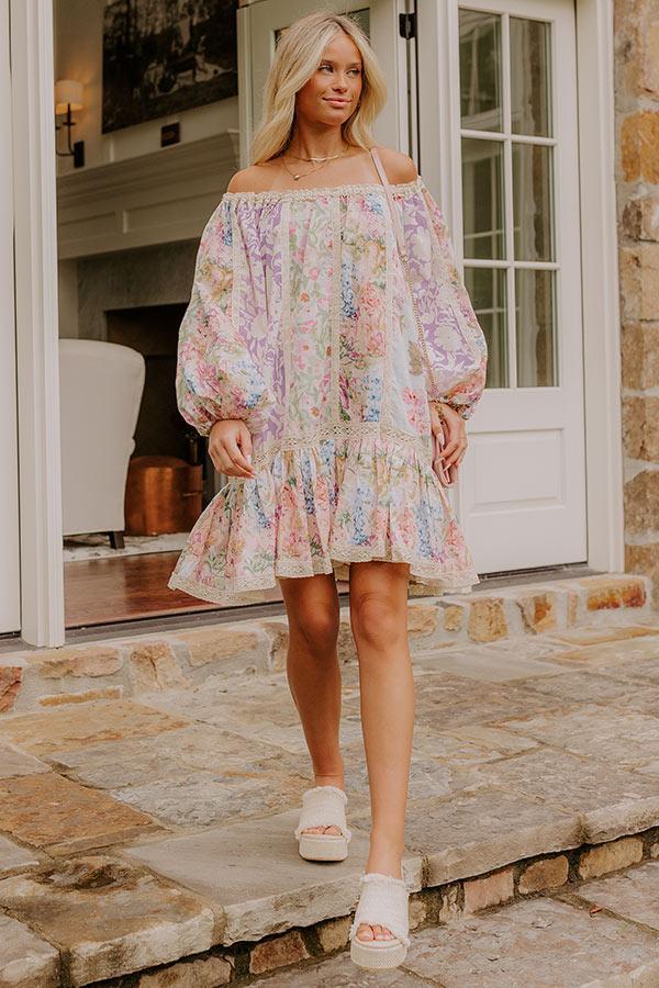 Romance In The Air Floral Off Shoulder Mini Dress Product Image