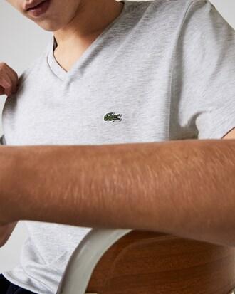 Lightweight Cotton Pima V Neck T-shirt Product Image