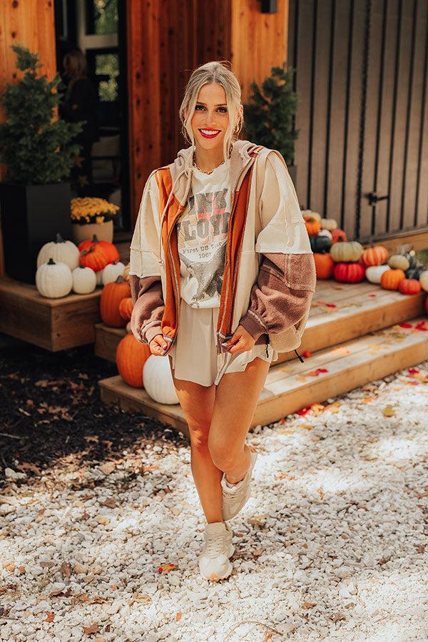 Fall Hike Color Block Sweater in Brown Product Image