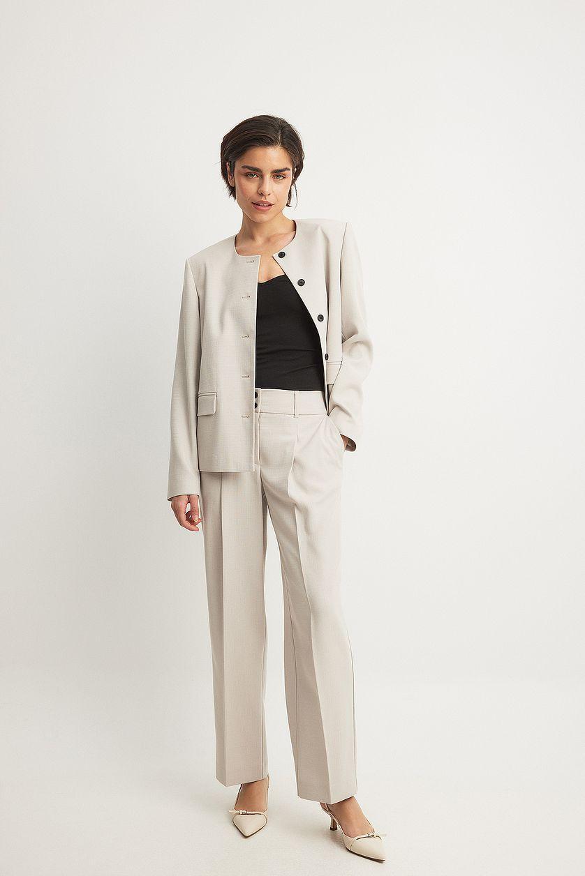 Oversized Round Neck Blazer Product Image