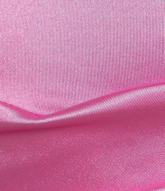 Honey and Rosie Square Neck Faux Wrap Satin Dress Product Image