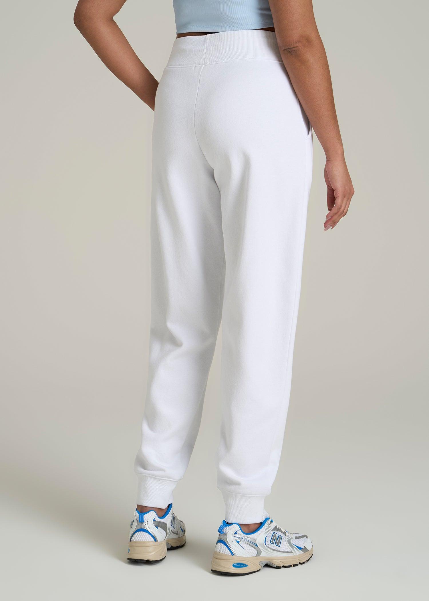A.T. Basics Athletic Joggers for Tall Women in Optic White Product Image