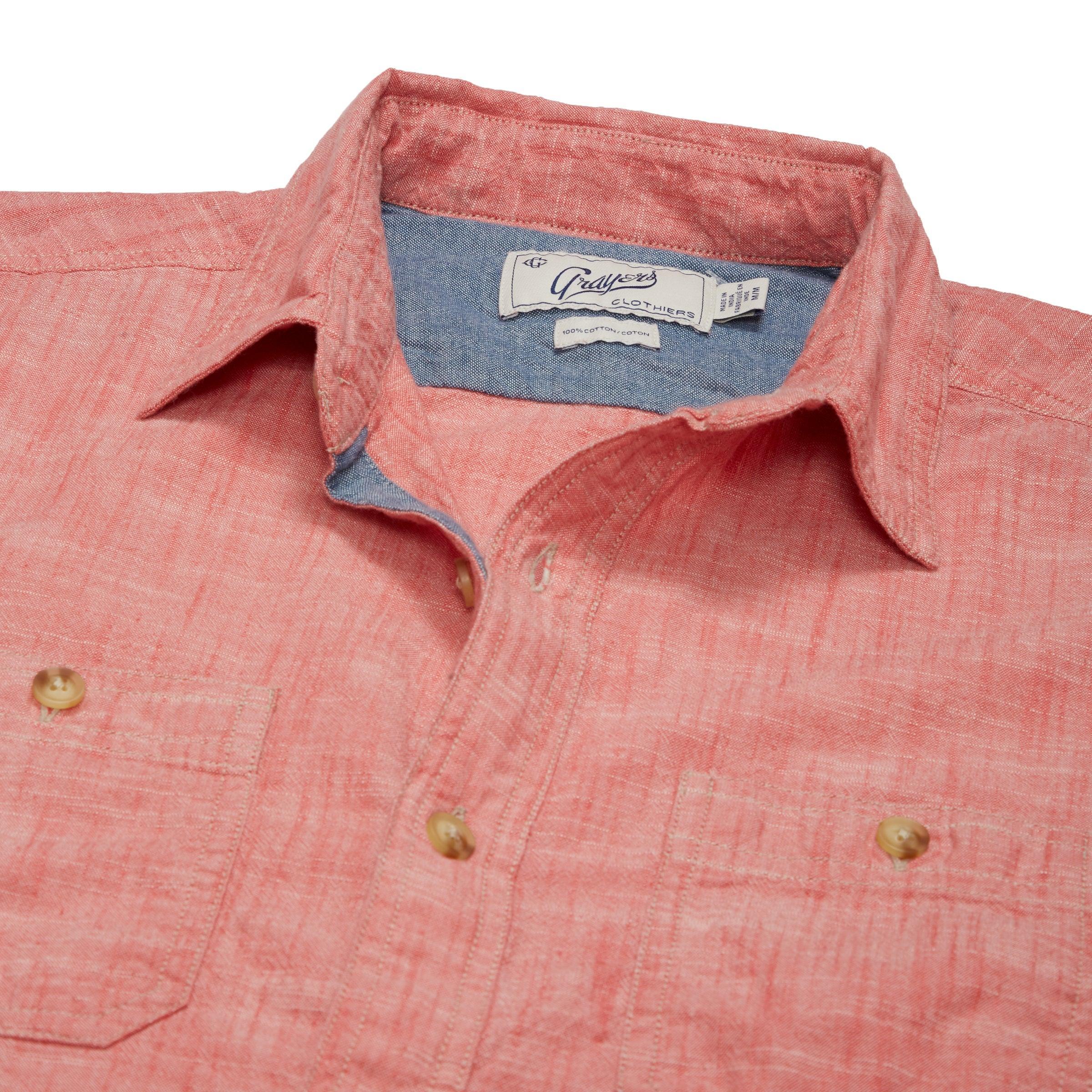 Dunmore Chambray Workshirt - Red (Final Sale)* Product Image