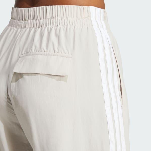 adidas Essentials 3-Stripes Lifestyle Woven Parachute Pants Beige L Womens Product Image