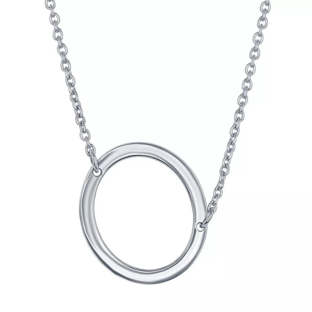Sterling Silver Sideways Initial Necklace, Women's, Size: 16-18" ADJ, Sterling P Product Image