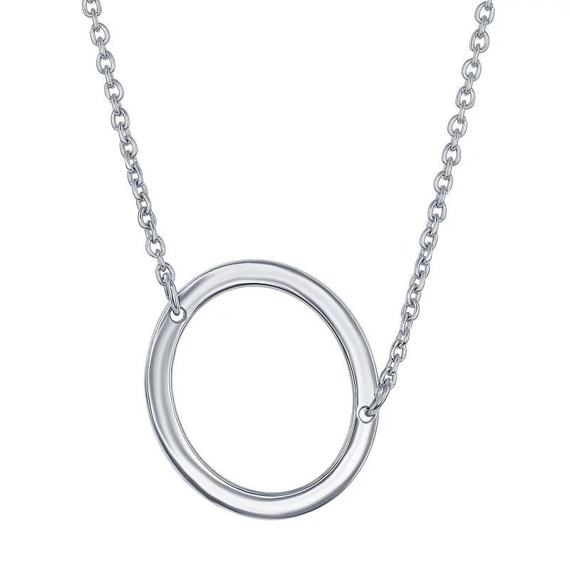 Sterling Silver Sideways Initial Necklace, Women's, Size: 16-18" ADJ, Sterling P Product Image