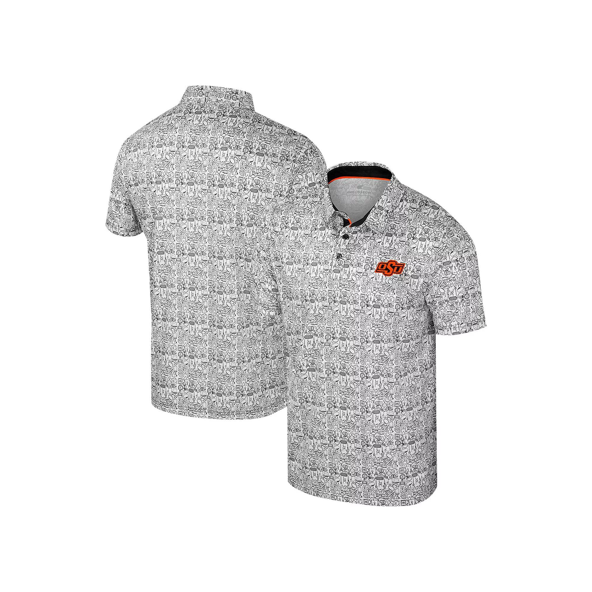 Men's Colosseum Orange Oklahoma State Cowboys It's Time! Allover Print Polo, Size: Large Product Image