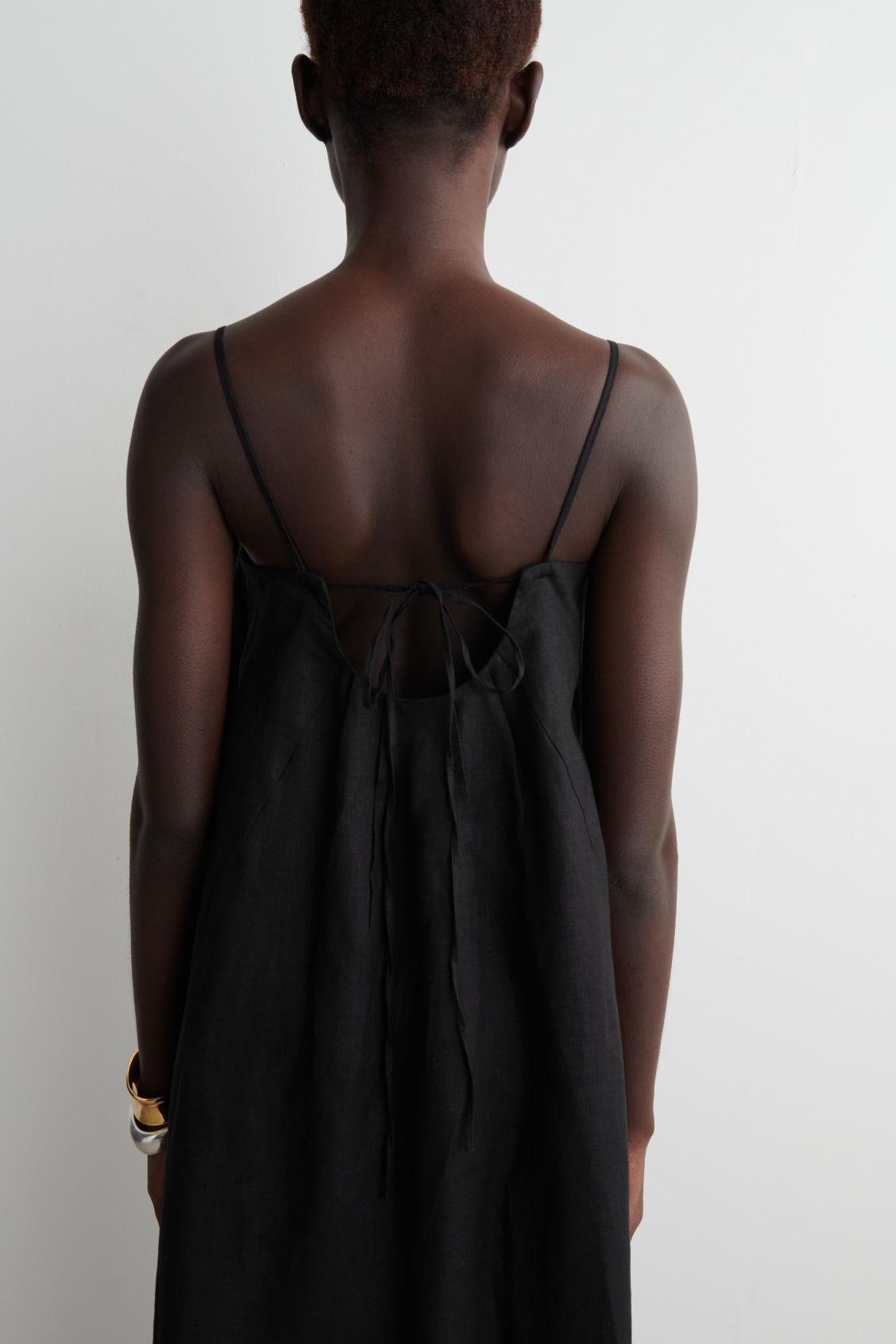 PLEATED LINEN MAXI DRESS Product Image