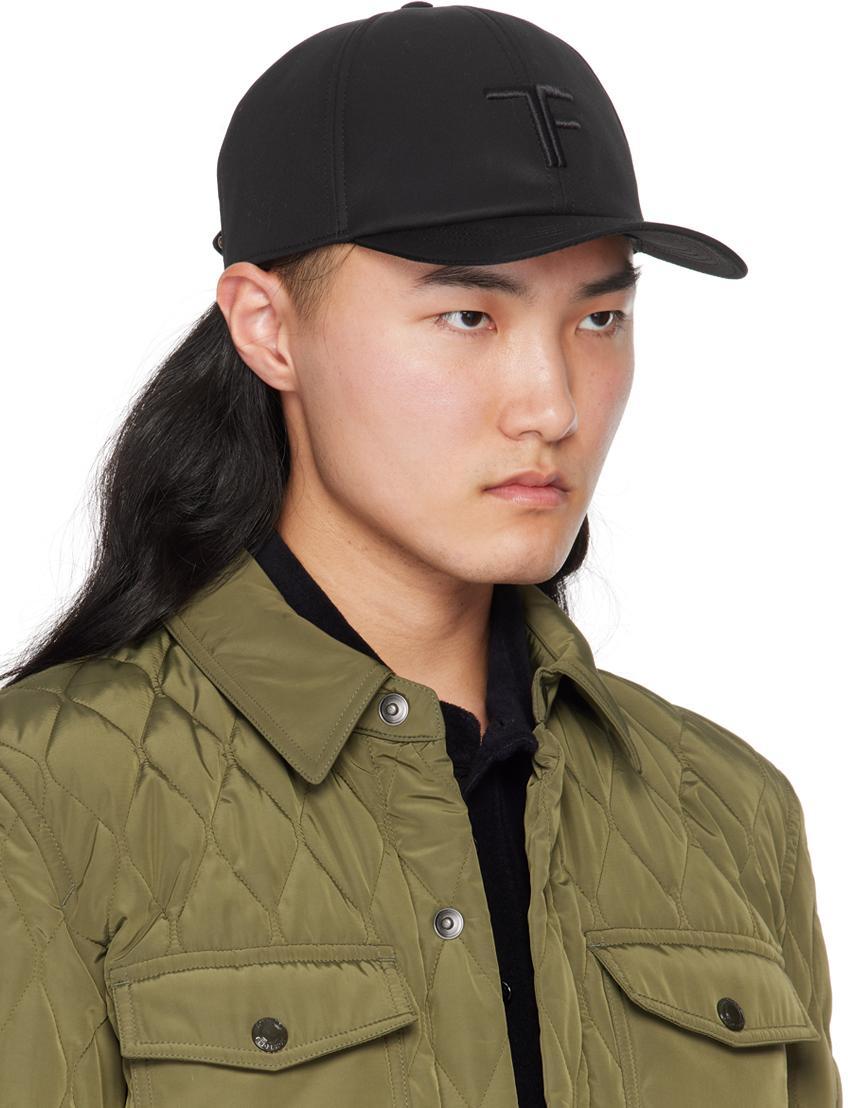 TOM FORD Black Canvas & Leather Cap Product Image