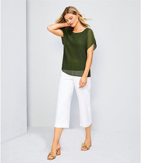 Investments Petite Size the PARK AVE fit Elite Stretch Pull-On Wide Leg Crop Pants Product Image