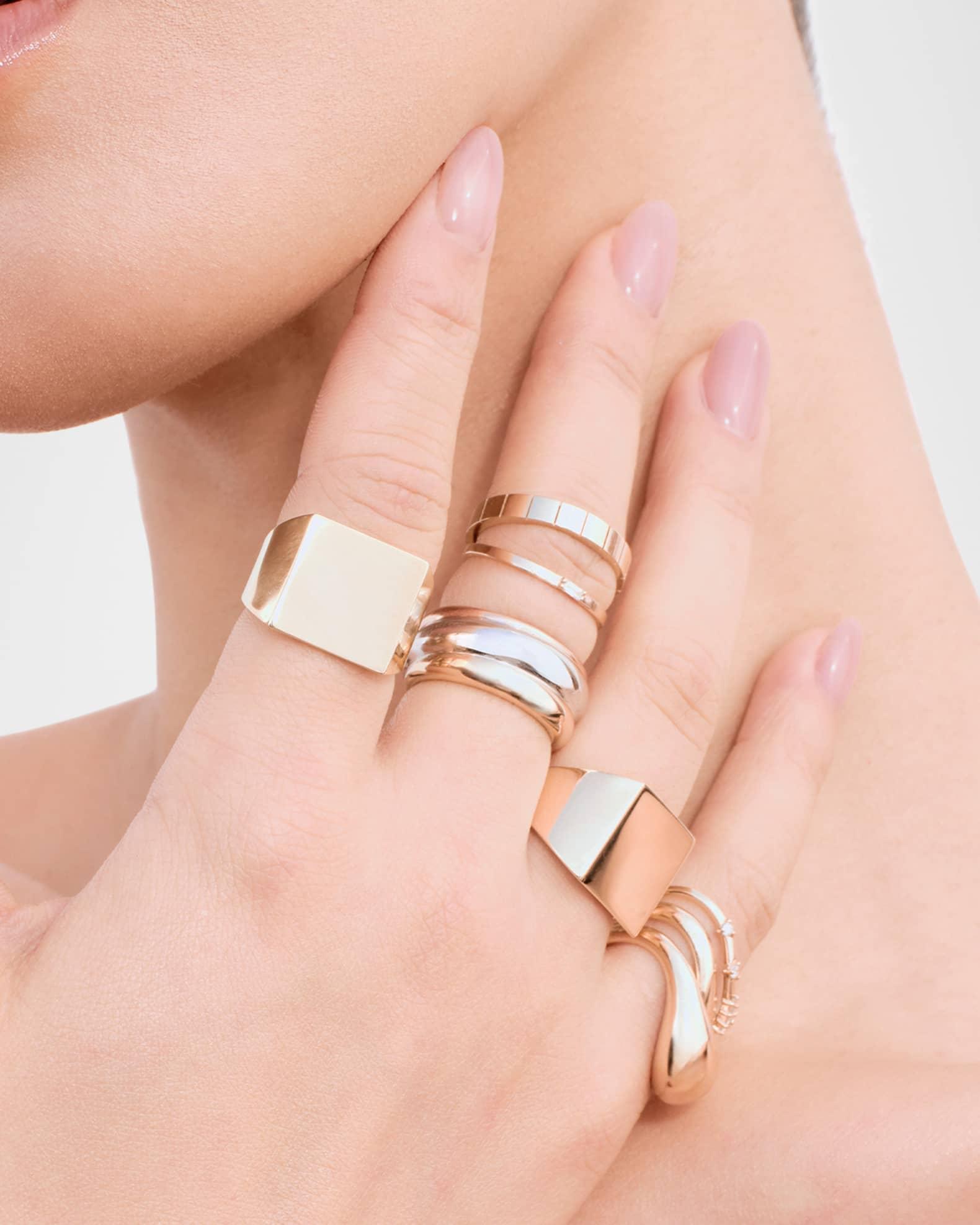 Tri Gold Three-Row Bubble Ring Product Image
