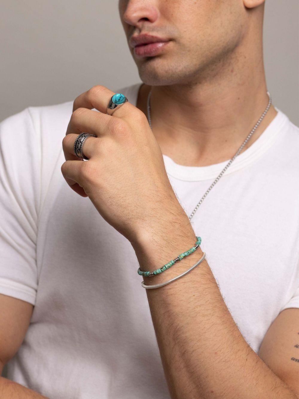 turquoise engraved signet ring Product Image