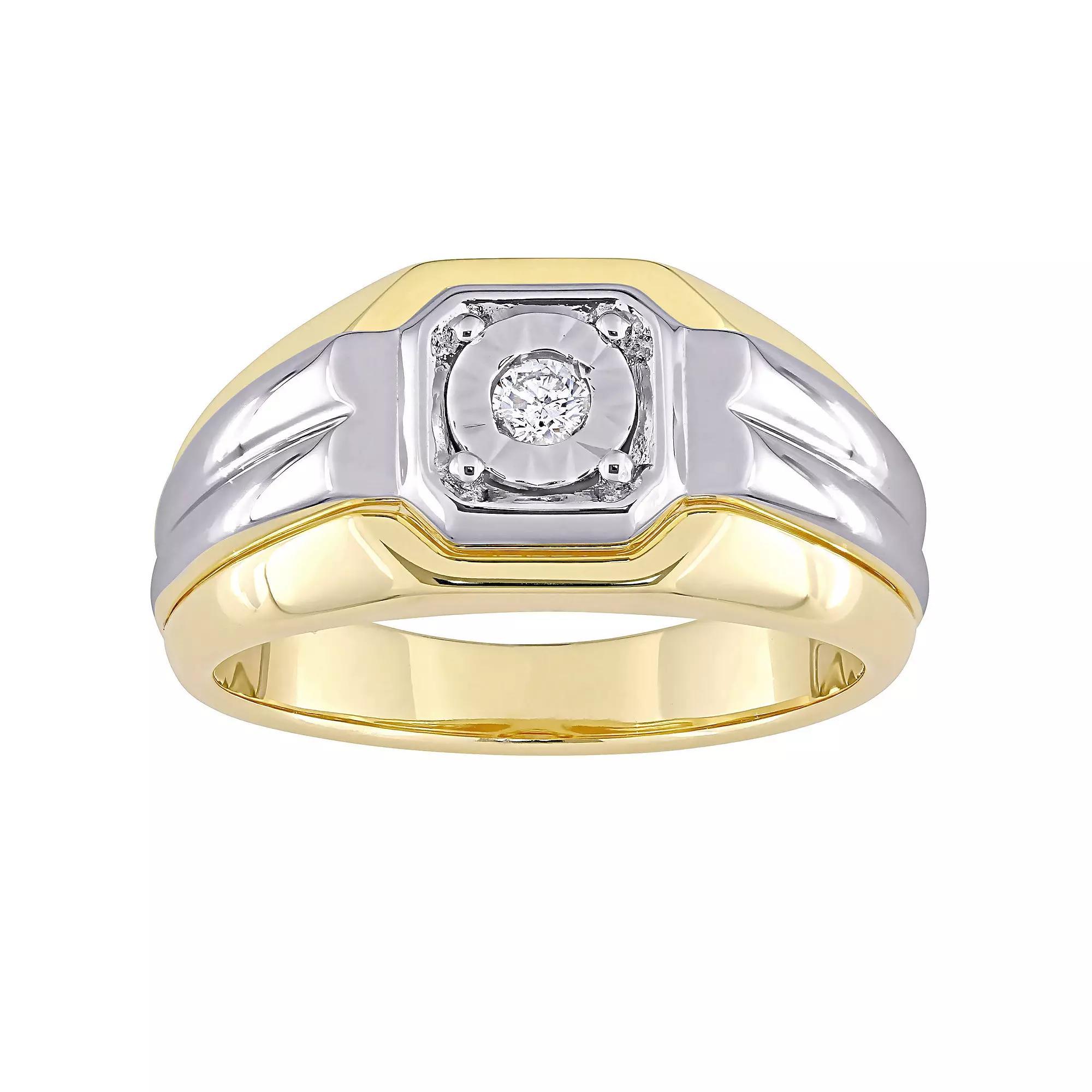 Stella Grace Mens Two Tone Sterling Silver 1/10 Carat T.W. Diamond Fashion Ring Product Image