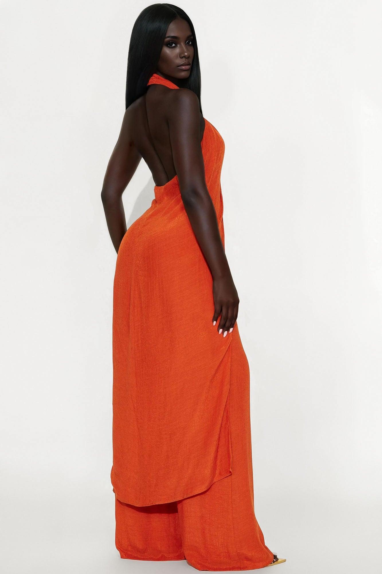 Angelic Vibes Linen Pant Set - Rust Product Image