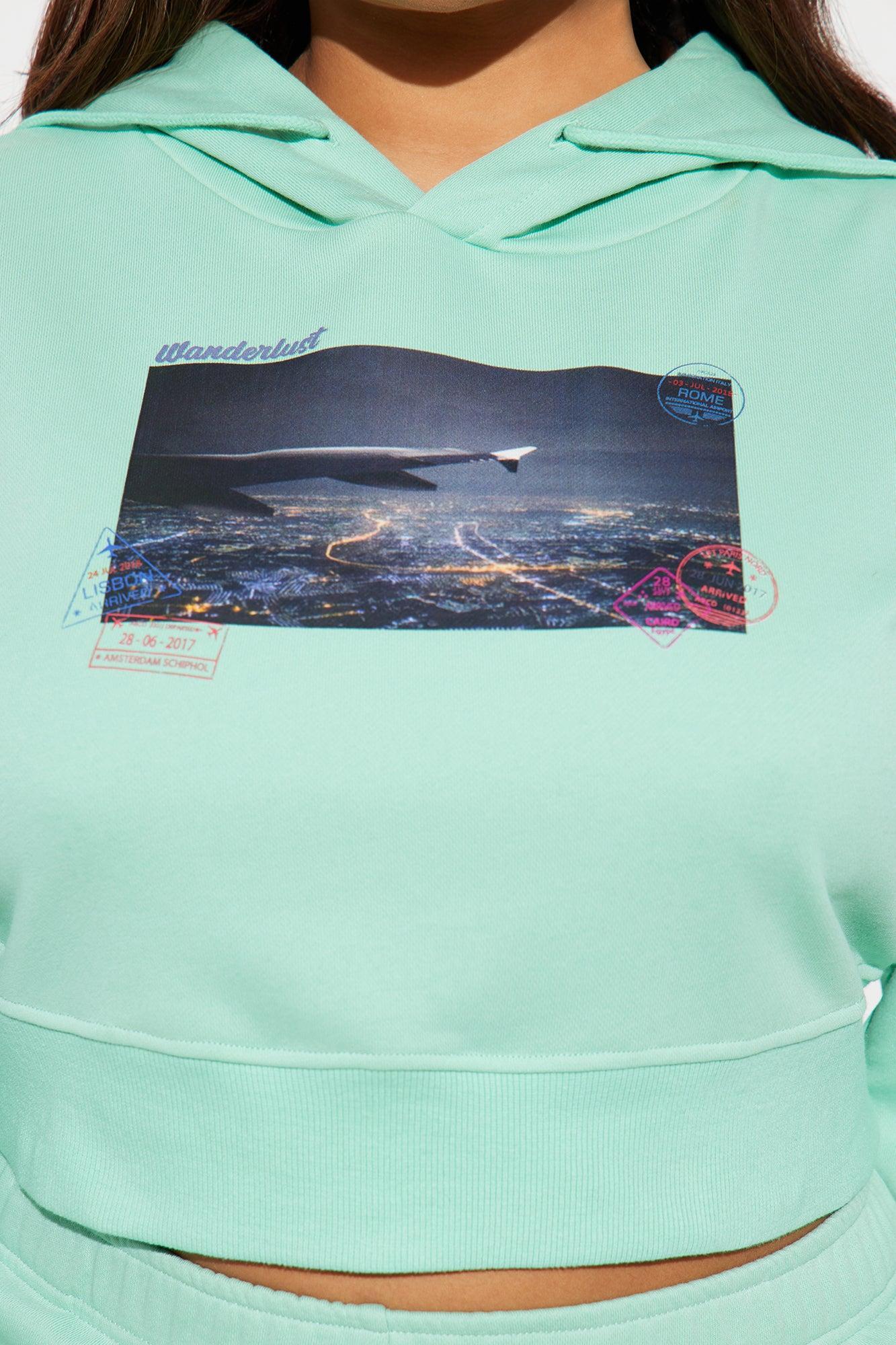 Airport Fit French Terry Pant Set - Mint Product Image