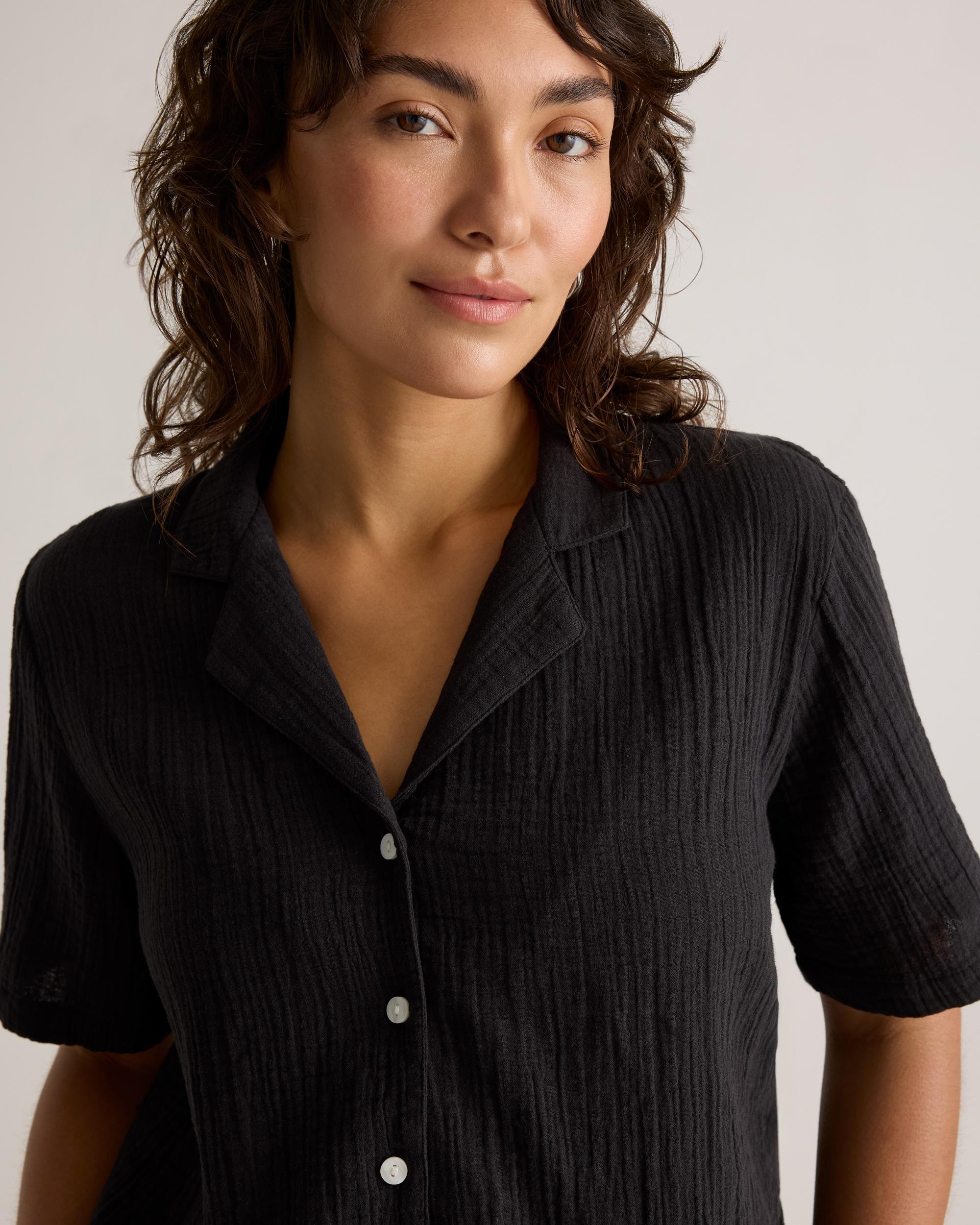 Quince | Women's Gauze Short Sleeve Shirt Organic Cotton Product Image