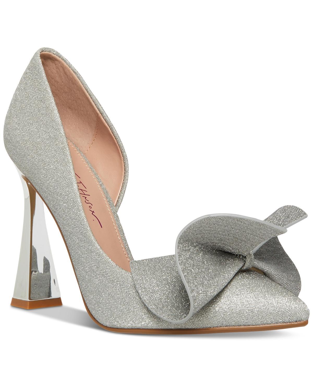 Betsey Johnson Nobble Bow Glitter Reflective Pointed Toe Pumps Product Image