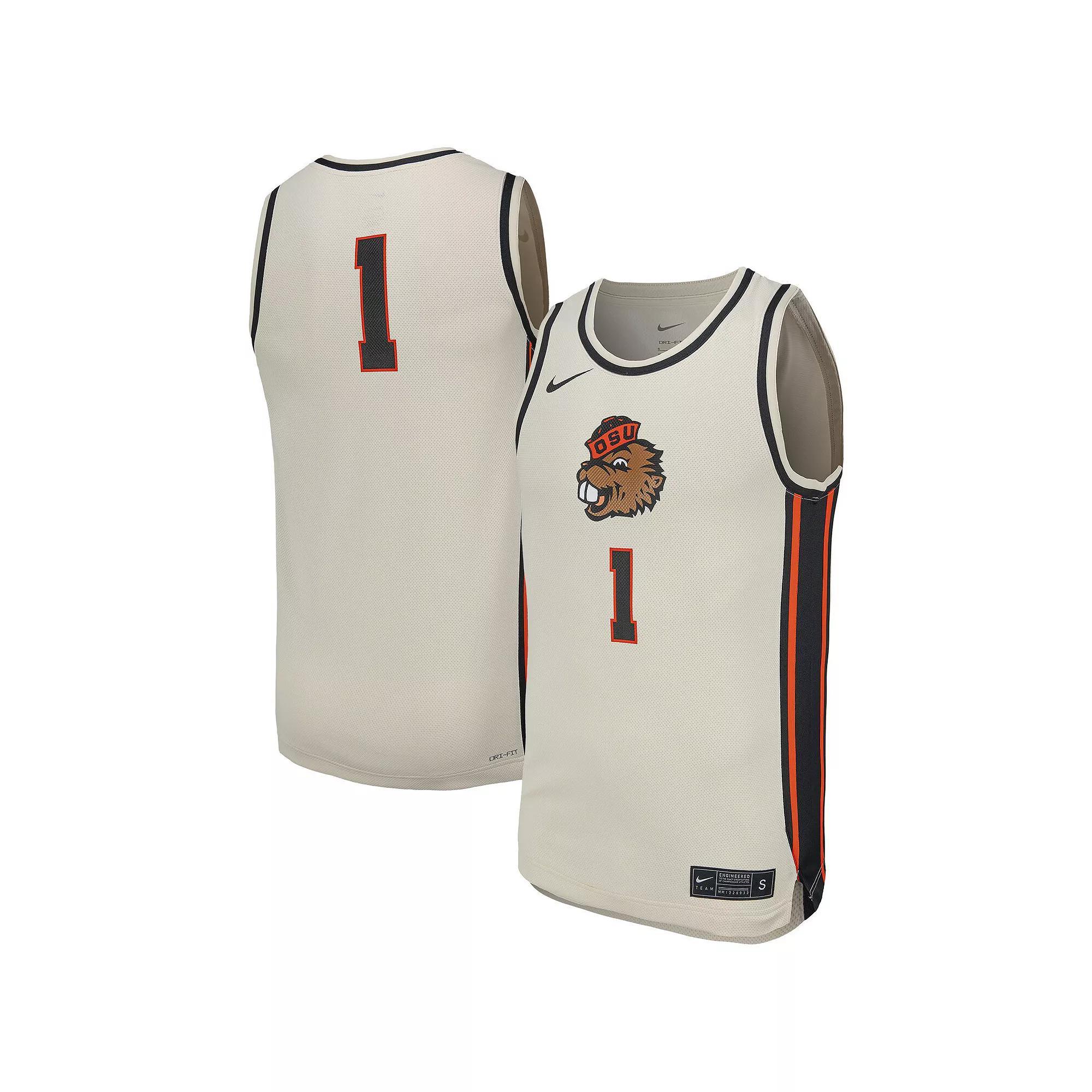 Men's Nike  Natural Oregon State Beavers  Replica Basketball Jersey, Size: 2XL, Beige Product Image